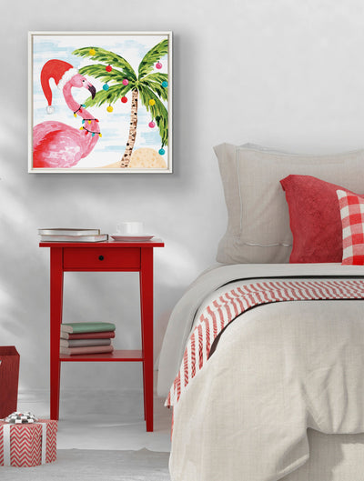 Sylvie Holiday Flamingo Framed Canvas by kateandlaurel - product image 7 for Resin Society