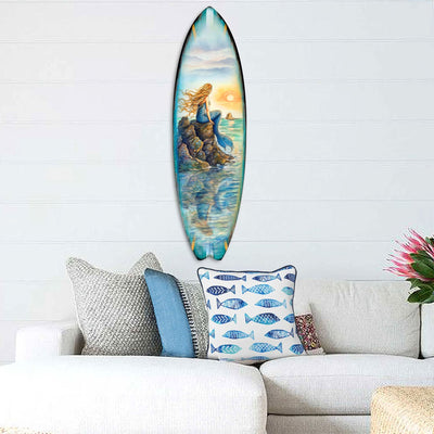 Mermaid Surfboard Wall Art by G. DeBrekht