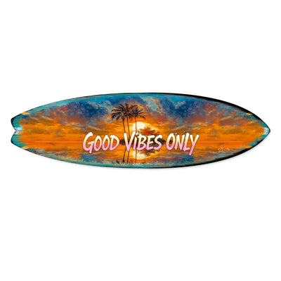 Good Vibes Only Surfboard Wall Art by G. DeBrekht
