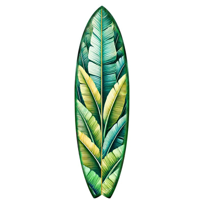 Banana Leaf Surfboard Wall Art – Handcrafted Tropical Coastal Decor by G.DeBrekht