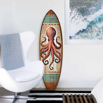 Octopus Surfboard Wall Art – Handcrafted Coastal Decor by G.DeBrekht