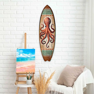 Octopus Surfboard Wall Art – Handcrafted Coastal Decor by G.DeBrekht