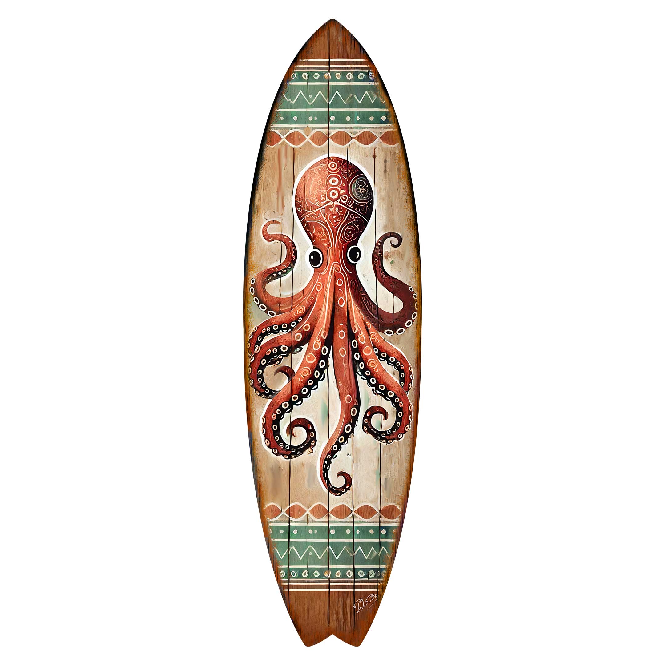 Octopus Surfboard Wall Art – Handcrafted Coastal Decor by G.DeBrekht