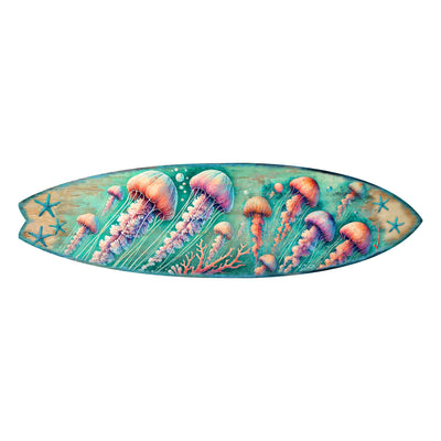 Jellyfish Surfboard Wall Art – Handcrafted Coastal Wooden Decor by G.DeBrekht