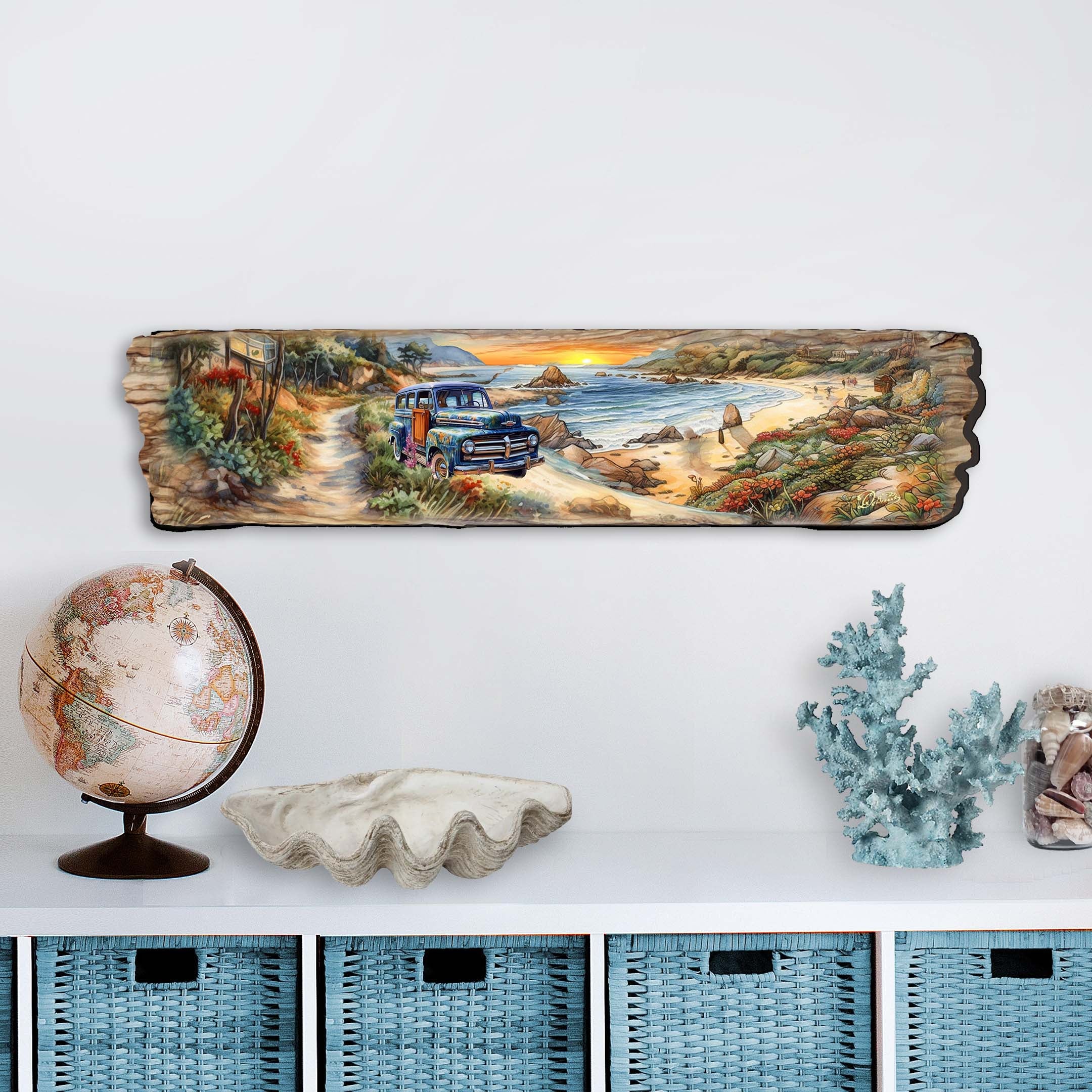 Coastal Sunrise Wooden Wall Art by G. DeBrekht Coastal Décor - 8491111W