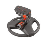 ZoomMaxx oscillating sprinkler on weighted sled base with spray water coverage