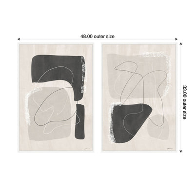 Abstract Shapes 01 & 02 2 Piece Framed Canvas Wall Art Set by Gabrielly Guedes