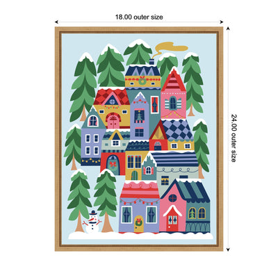 Sylvie Framed Canvas Cozy Houses by Rachel Lee