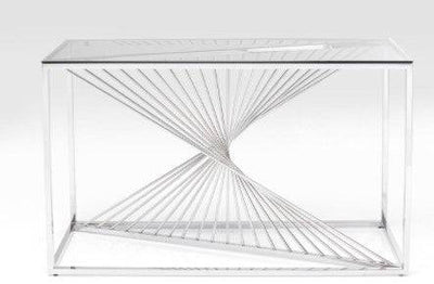 Console Laser Silver Clear Glass 120x40cm