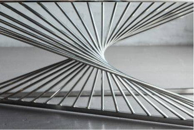 Console Laser Silver Clear Glass 120x40cm