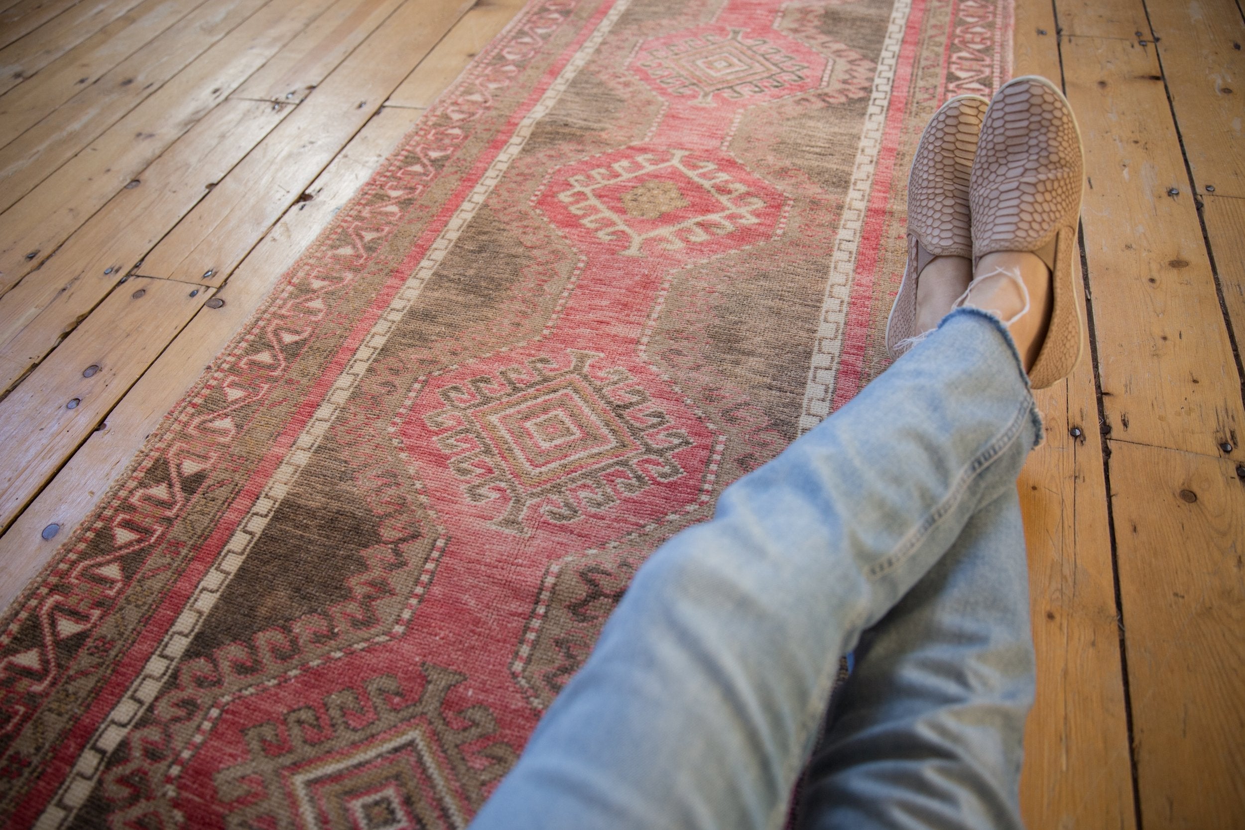 2.5x10 Vintage Distressed Oushak Rug Runner by Old New House® - product image 2 for Resin Society