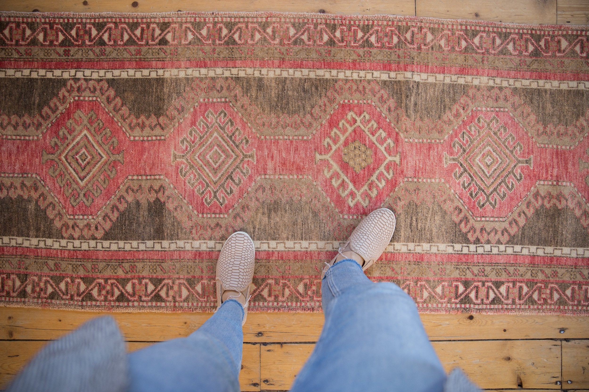 2.5x10 Vintage Distressed Oushak Rug Runner by Old New House® - product image 4 for Resin Society