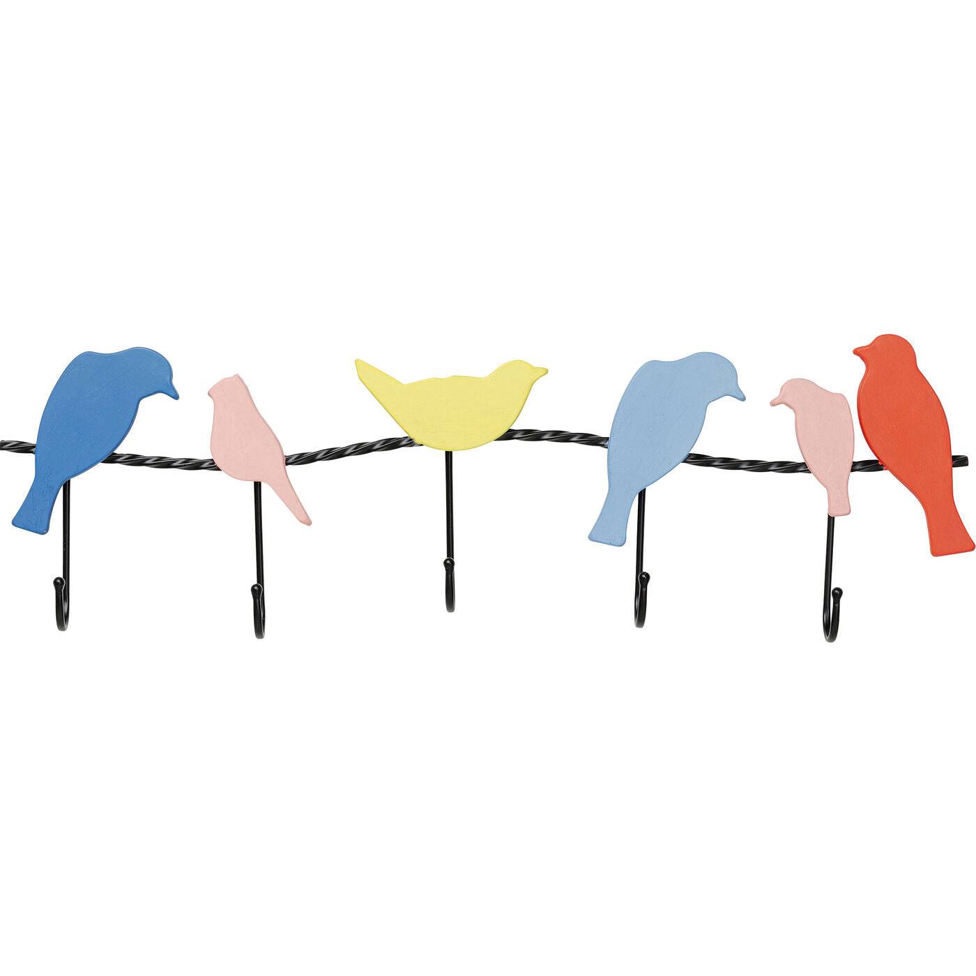 Wall Wardrobe Bird Gathering 78cm mounted on a wall, showing steel powder-coated finish with bird motif