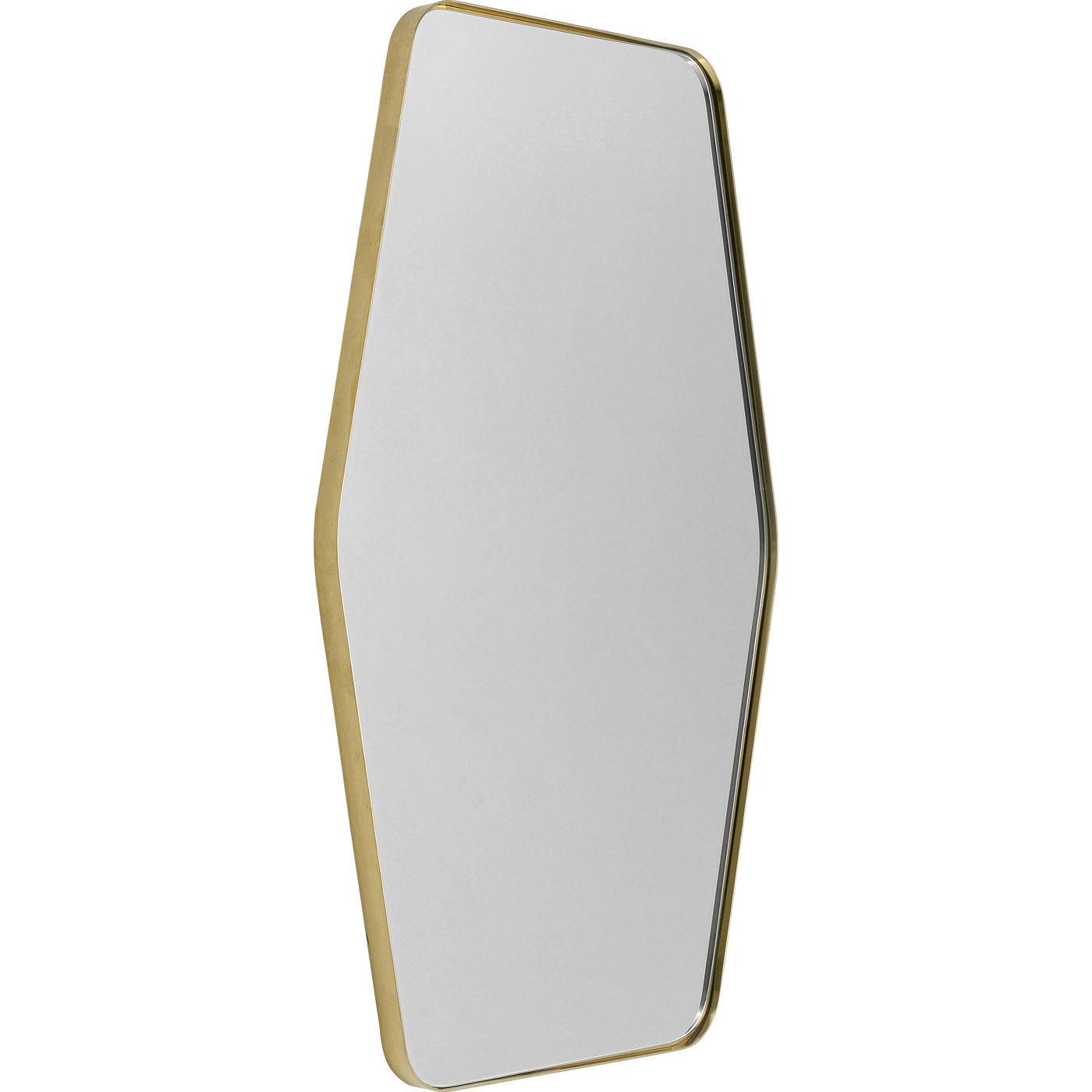 Wall Mirror Shape Hexagon Brass 64x95cm