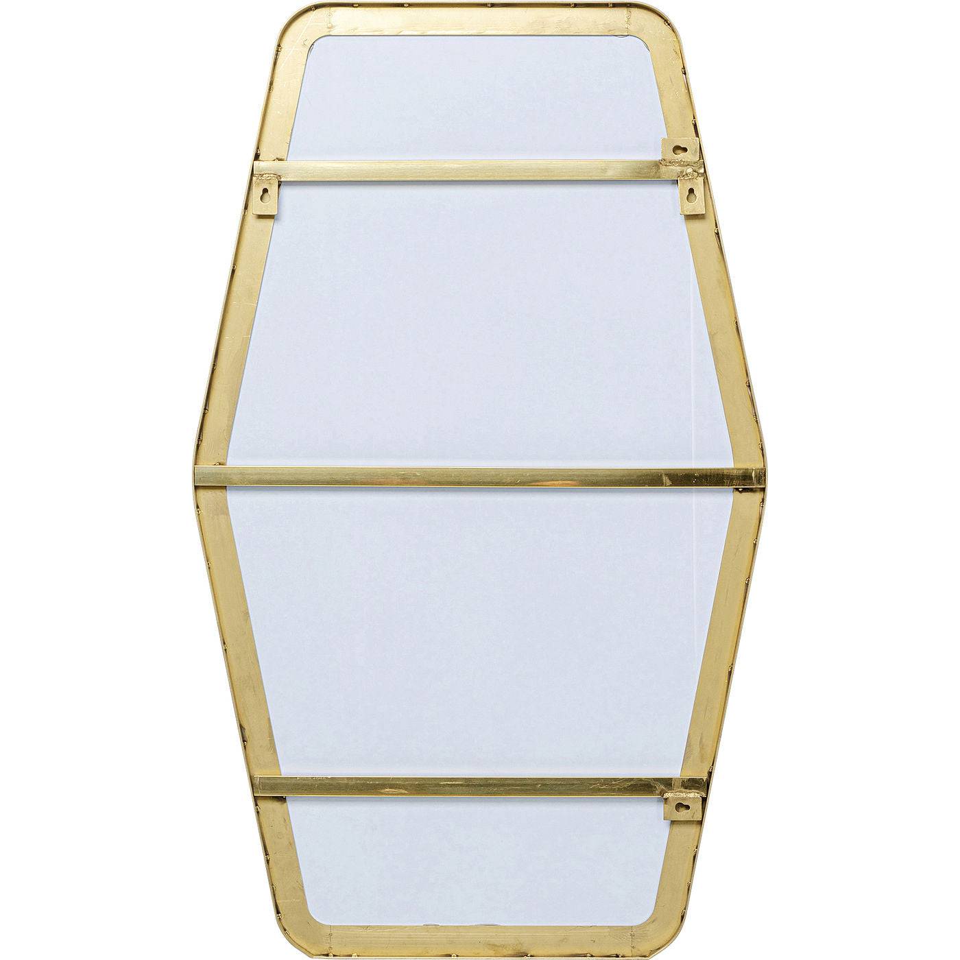 Wall Mirror Shape Hexagon Brass 64x95cm