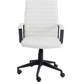 Office Chair Labora White with black star base and white upholstered seat