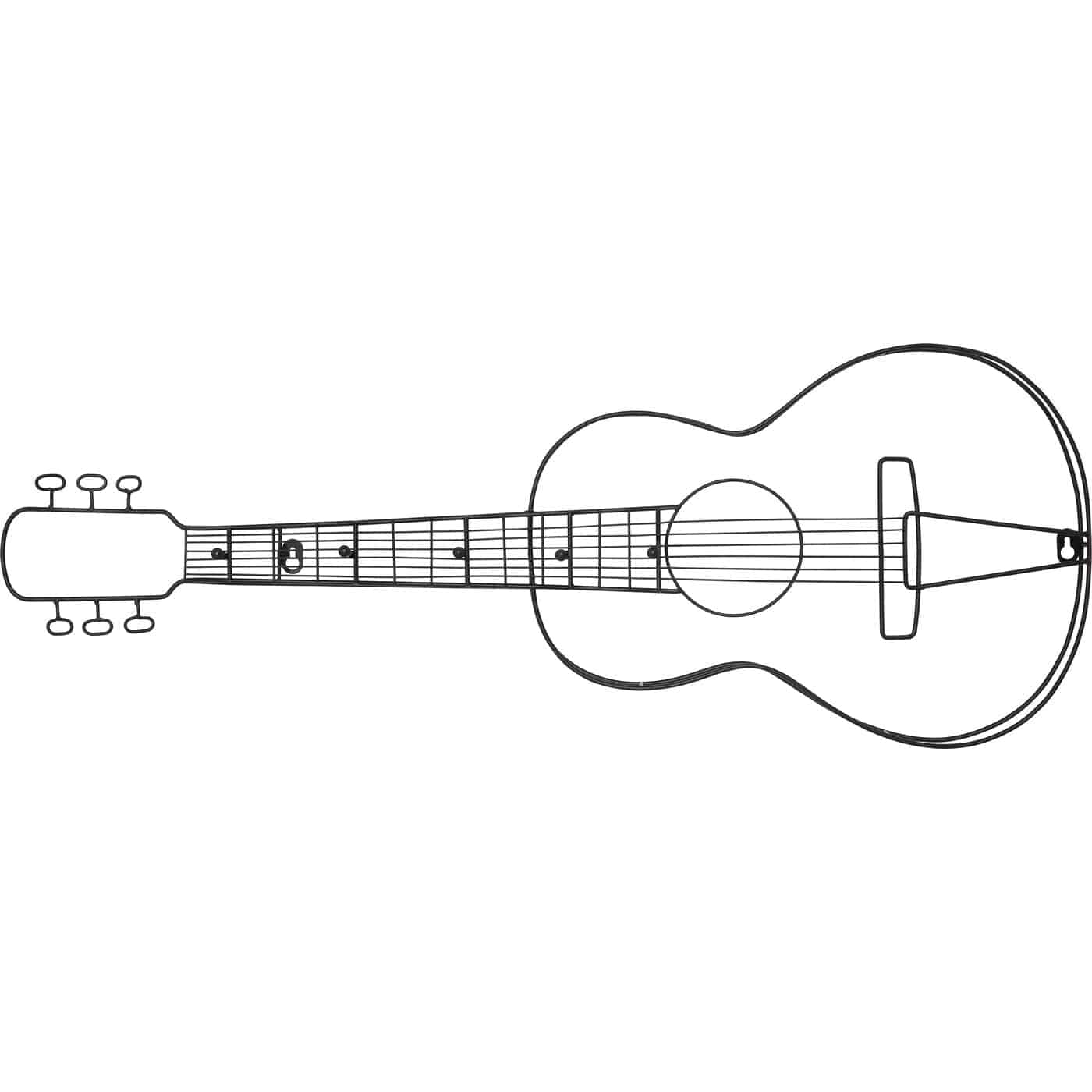 Wall Wardrobe Guitar 81cm by DEKOR shown mounted on a wall holding guitars