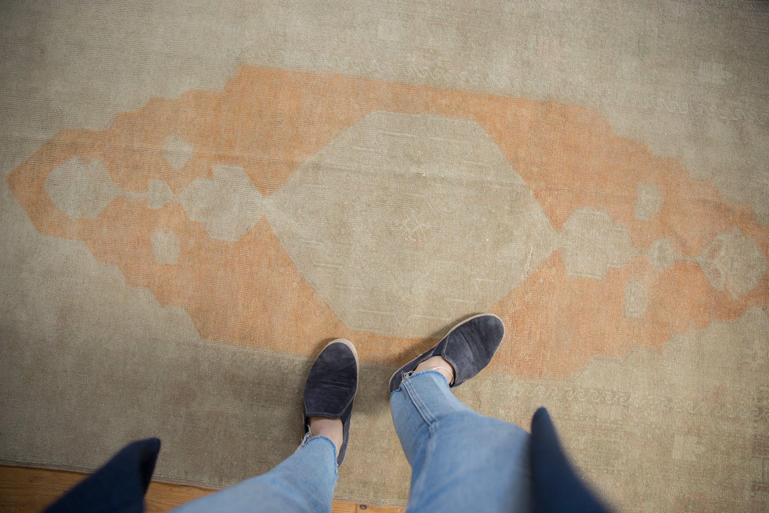 4x8.5 Vintage Distressed Oushak Rug Runner by Old New House® - product image 2 for Resin Society