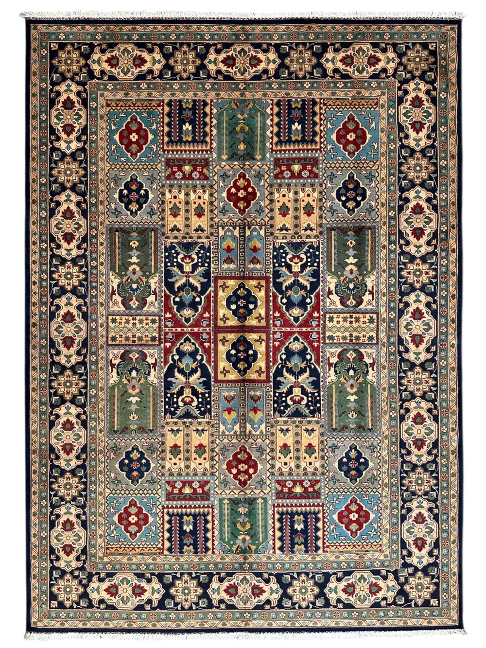 Hand-Knotted Afghani Bakhtiari Garden Rug by Rugistan - main product image for Resin Society