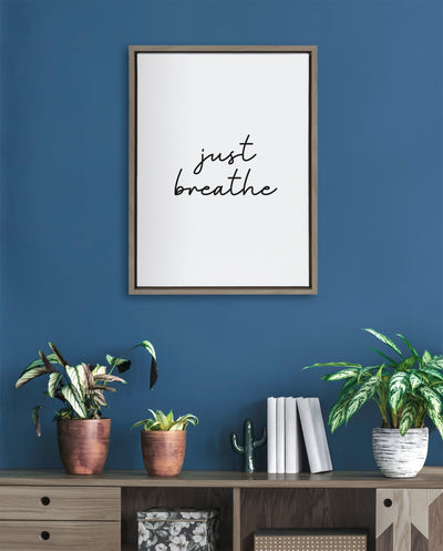 Sylvie Just Breathe BW Framed Canvas by kateandlaurel - product image 7 for Resin Society