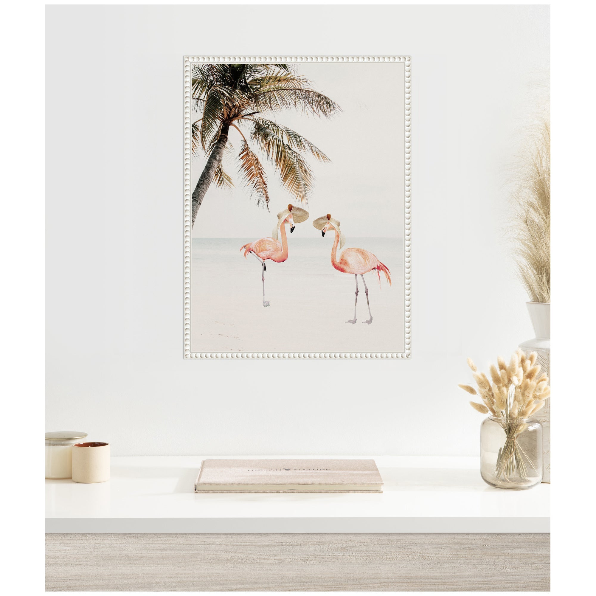 Sylvie Flamingos on Vacation Framed Canvas by July Art Prints