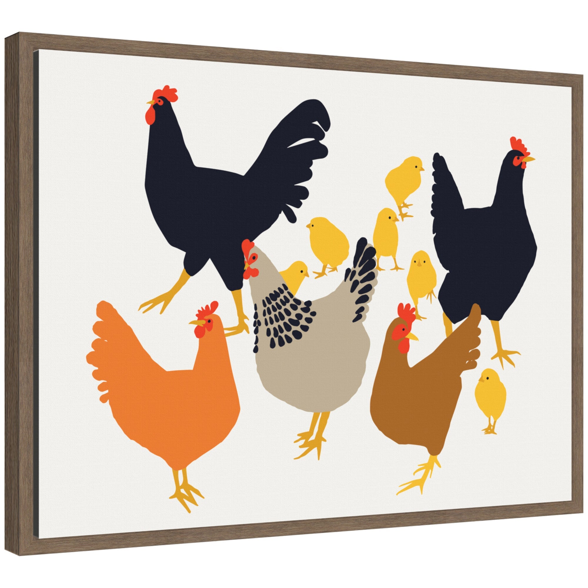 Sylvie Urban Flock animal art on framed gallery-wrapped canvas in a modern lightweight polystyrene frame
