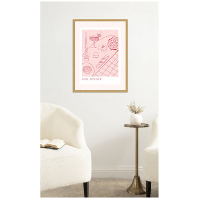 Girl Dinner by Aislinn Simmonds Duchess Plum Framed Canvas Wall Art Print