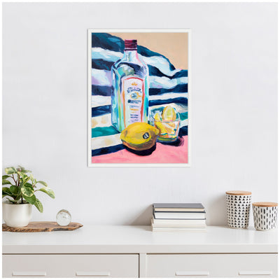 Sylvie Lemons and Gin Framed Canvas by Rachel Christopoulos