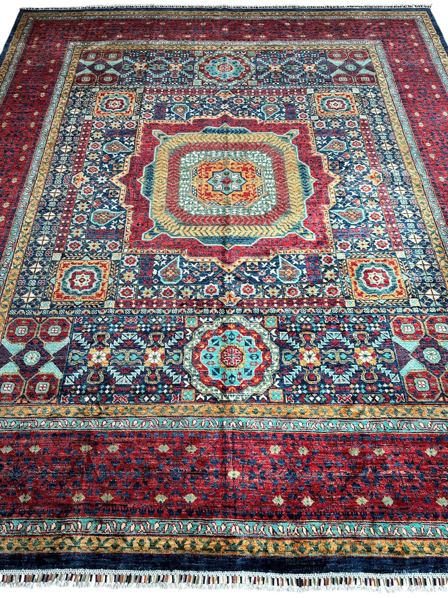Hand-Knotted Mamluk Wool Rug – 8'4" x 9'9" – Intricate Geometric by Rugistan - product image 2 for Resin Society