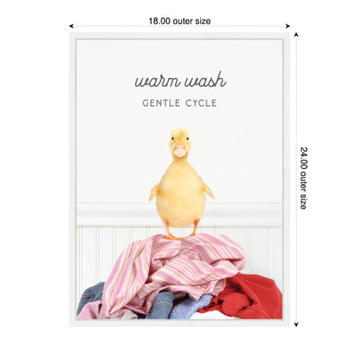 Sylvie Ducky Warm Wash Gentle Cycle Laundry Framed Canvas by Amy Peterson