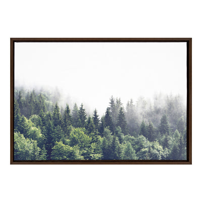 Sylvie Lush Green Forest On A Foggy Day Framed Canvas