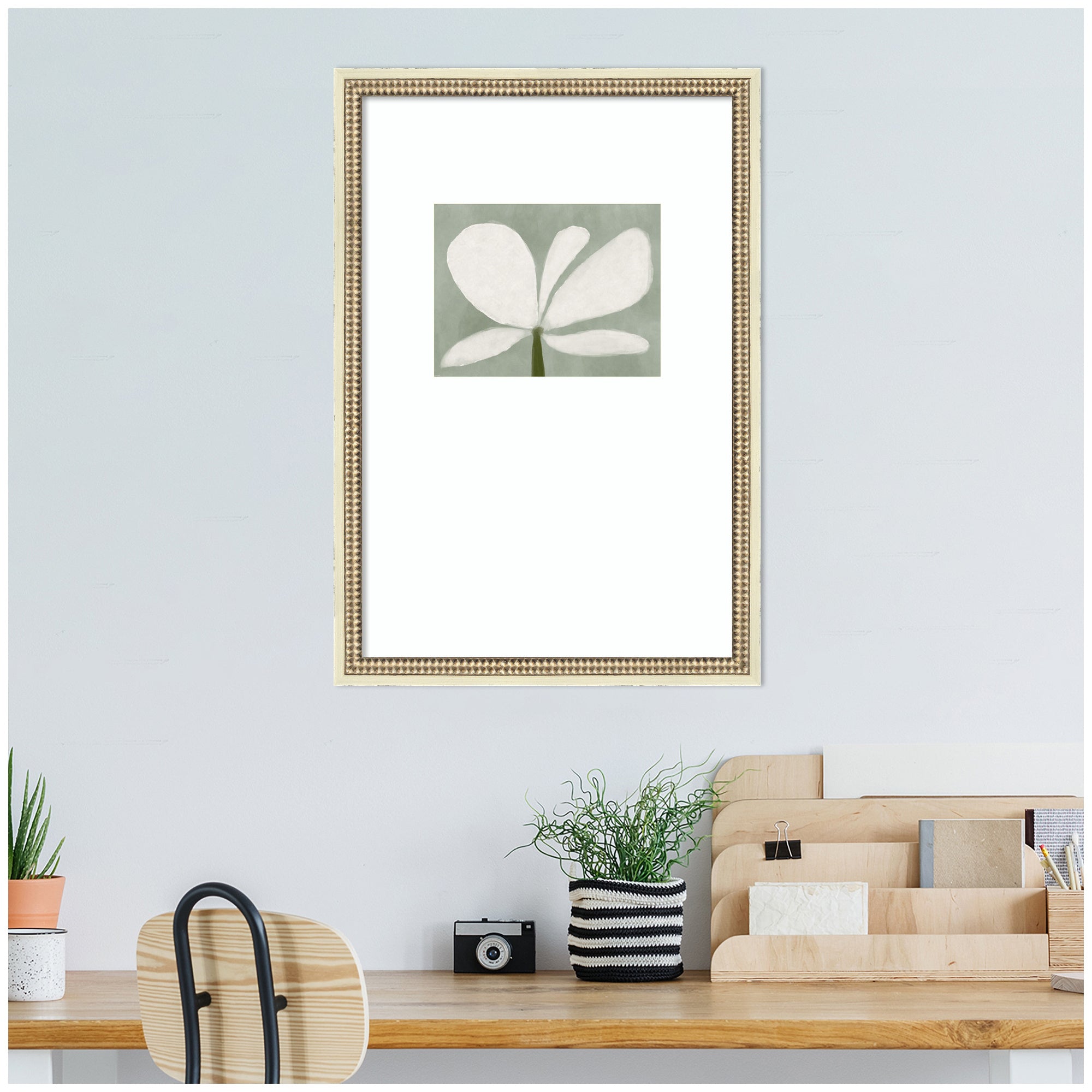 White Floral No.
2 by Gabrielly Guedes Framed Wall Art Print