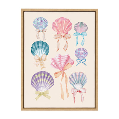Sylvie Seashell Bows Framed Canvas by Honey Island Studio