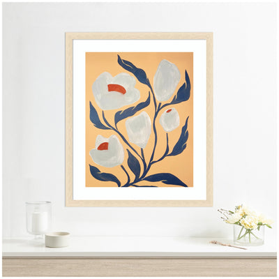 Framed Art Gray Flower by Emma Daisy
