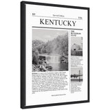 Kentucky Article by Megan Ryan framed canvas wall art print in Sylvie black frame