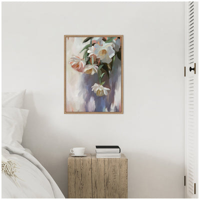 Sylvie Dangle Thumb Pastel Flower Bouquet Framed Canvas by Mary Sparrow