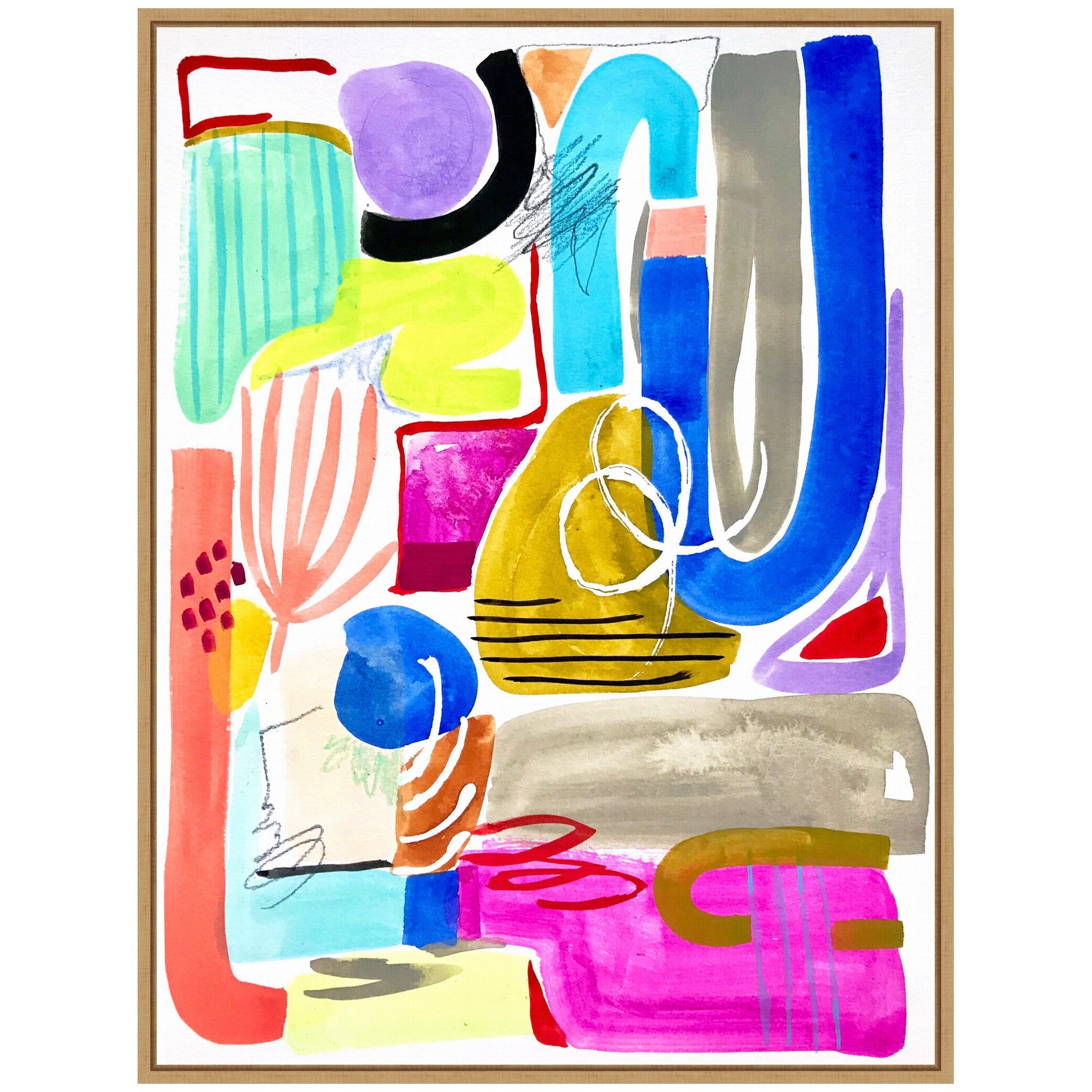 Sylvie Abstract 11 Framed Canvas by Emma Daisy