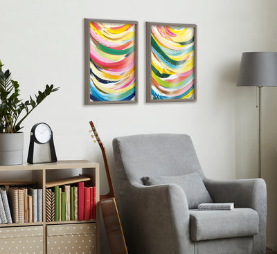 Blake Brushstroke 117 Framed Printed Glass by kateandlaurel - product image 7 for Resin Society
