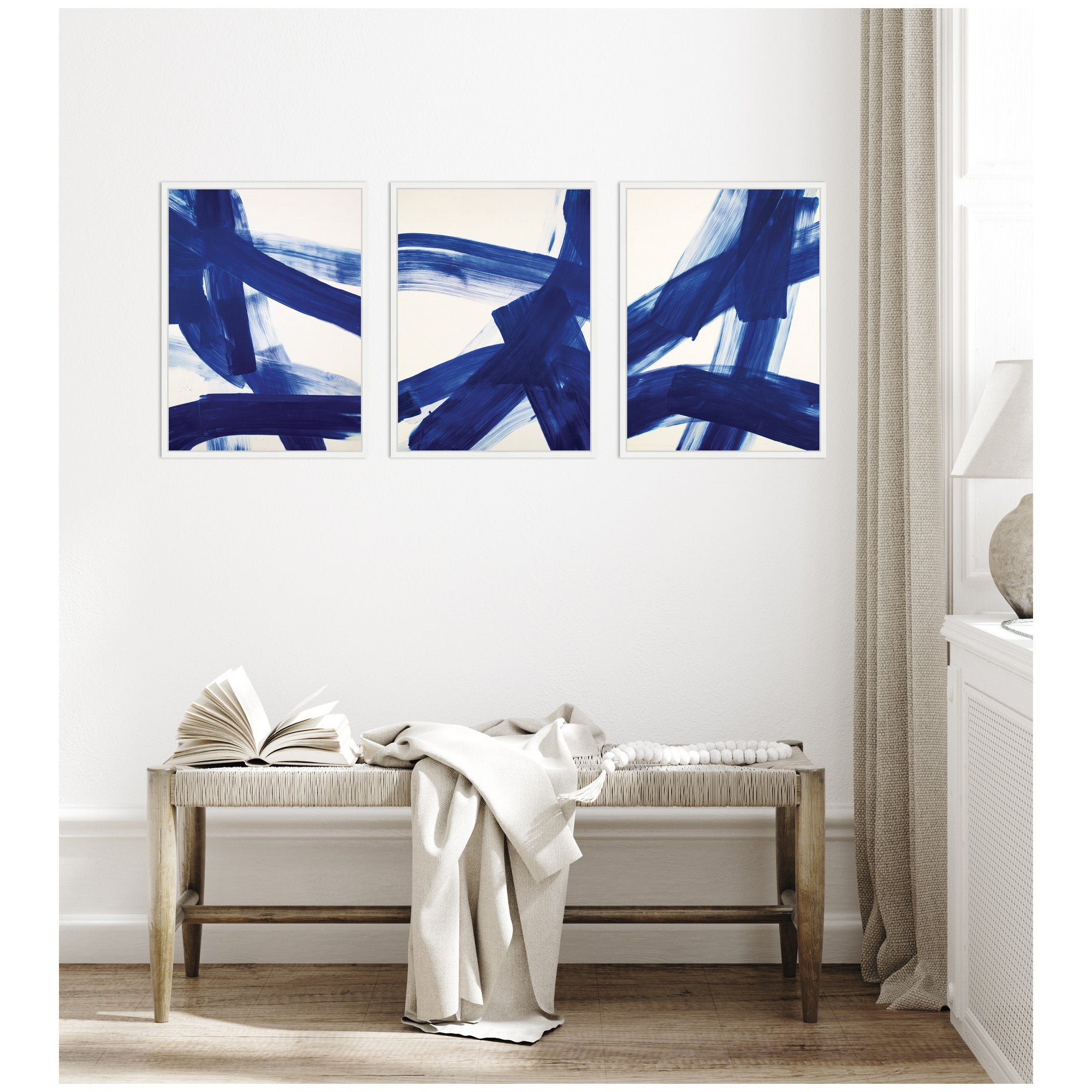 Cobalt Mark No.
1, No.
2, & No.
3 3 Piece Framed Canvas Wall Art Set by Amy Lighthall