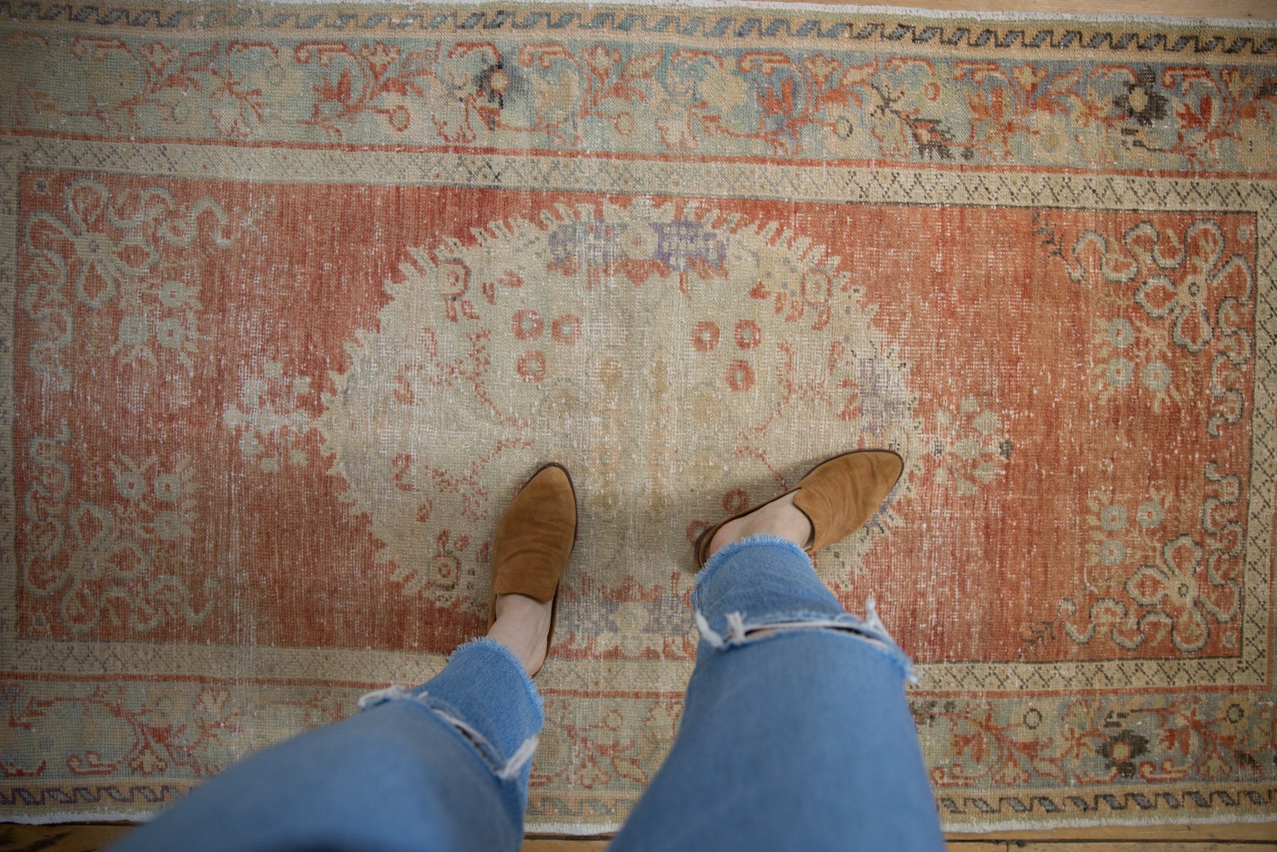 3.5x6.5 Vintage Distressed Oushak Rug by Old New House® - product image 2 for Resin Society