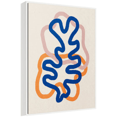 Sylvie Abstract Line Art Print 2 displayed in floating polystyrene frame on wall