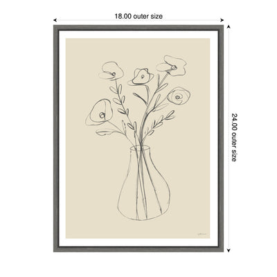 Floral Vase by Gabrielly Guedes Framed Canvas Wall Art Print