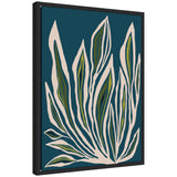 Sylvie Blue Flora 2 abstract blue and floral framed canvas art by Alicia Bock