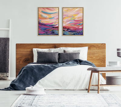 Sylvie Brush Strokes 90 Framed Canvas Set by kateandlaurel - product image 11 for Resin Society