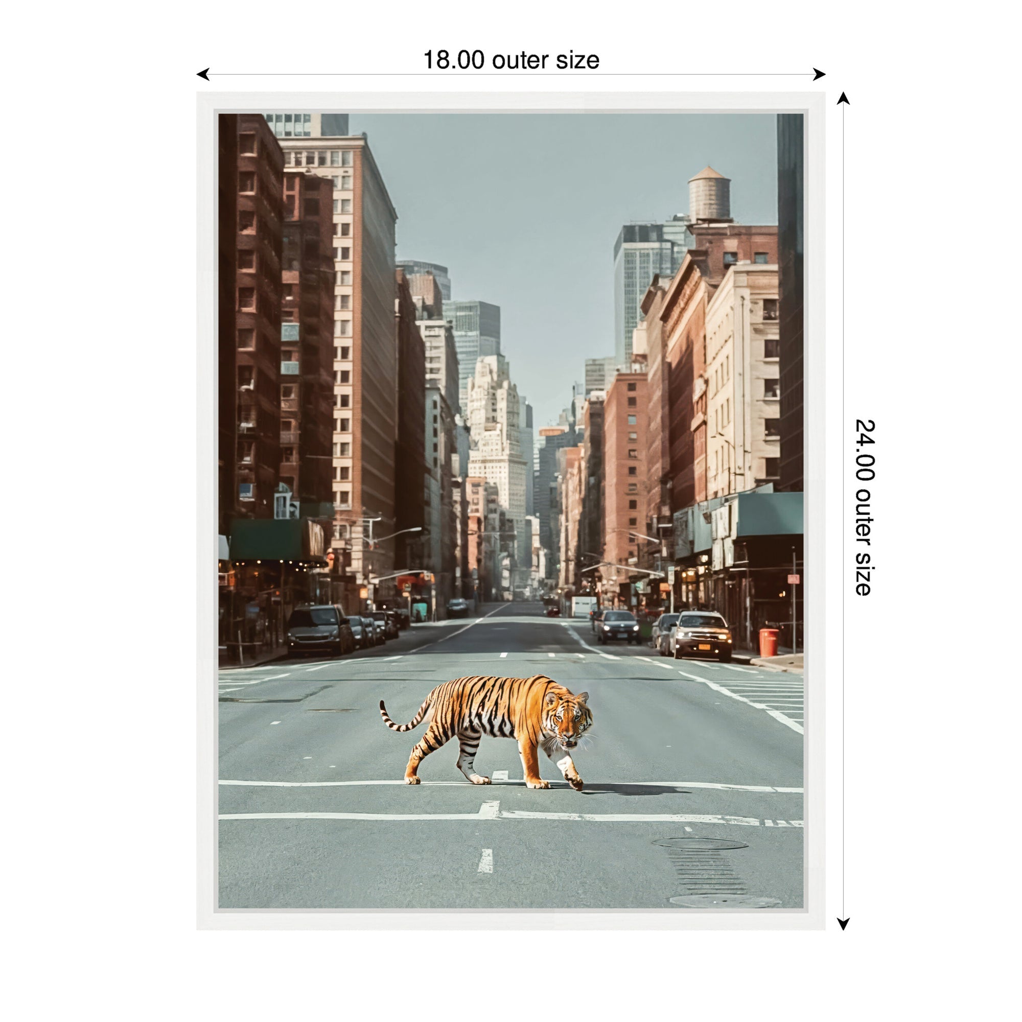 Sylvie Urban Tiger in the City Framed Canvas by Michael Schauer