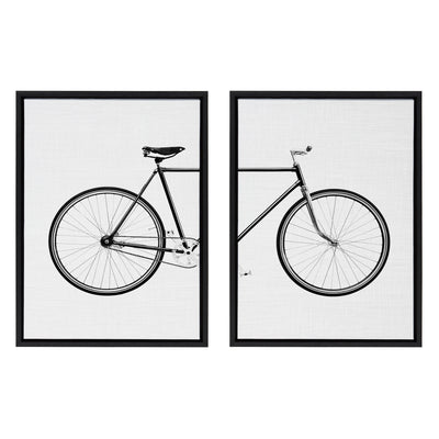 Sylvie Bicycle Framed Canvas by Simon Te of Tai Prints