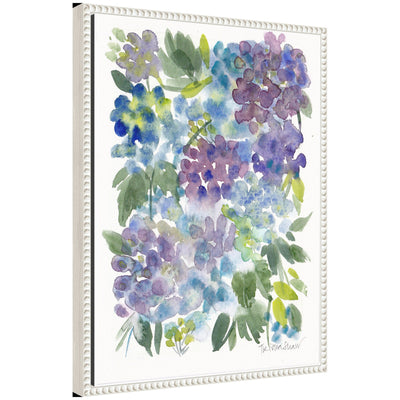 Sylvie Watercolor Purple Hydrafloral Framed Canvas by Patricia Shaw