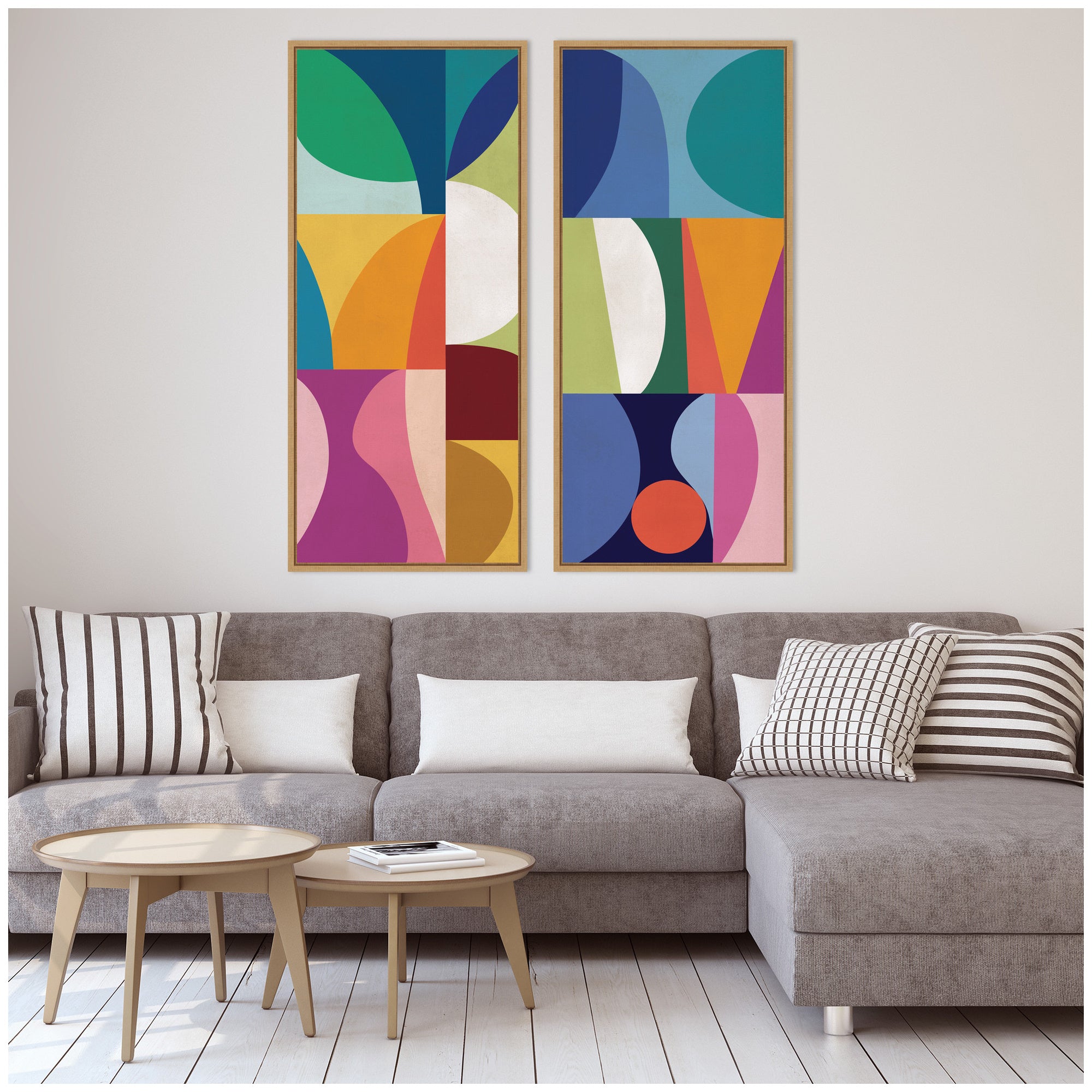 Abstract Panels 2 Piece Framed Canvas Wall Art Set by Rachel Lee