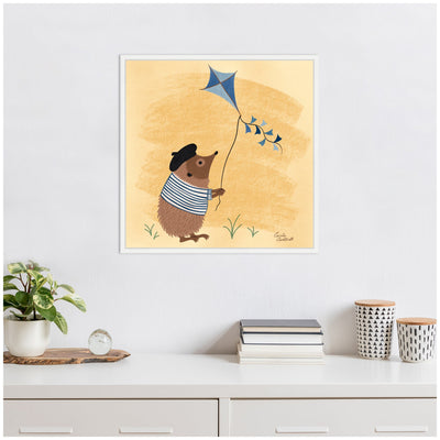 Sylvie French Hedgehog Framed Canvas by Carrie Cantwell