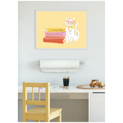 Book Lover Cat 4 by Krissy Mast Framed Canvas Wall Art Print